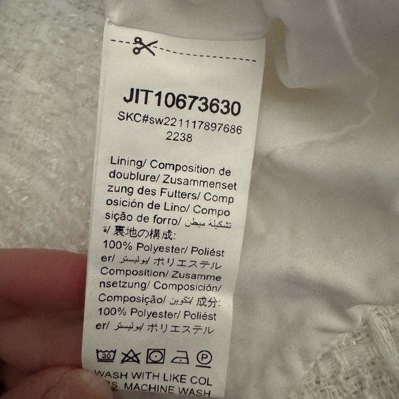 NWOT white tweed high waisted skirt, size large - Picture 7 of 7